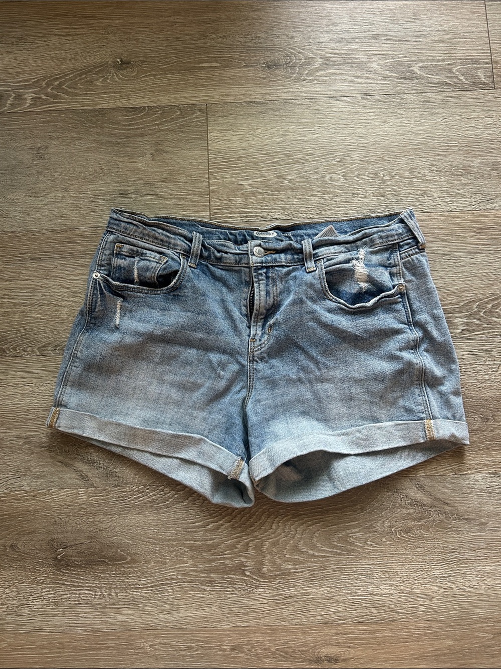 Old Navy Light Blue Rolled-Cuff Denim Shorts